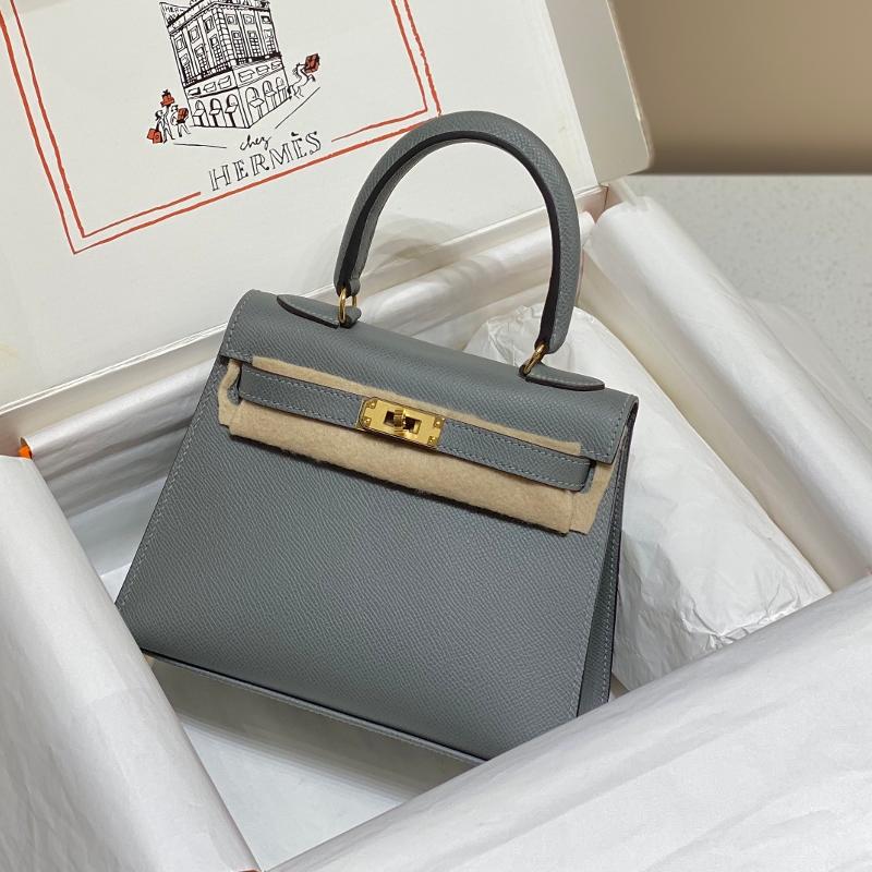 Hermes Kelly 20EP outer seam 63 almond green gold buckle